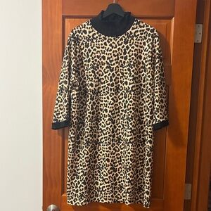 Zara Leopard Print Dress - Black and Tan